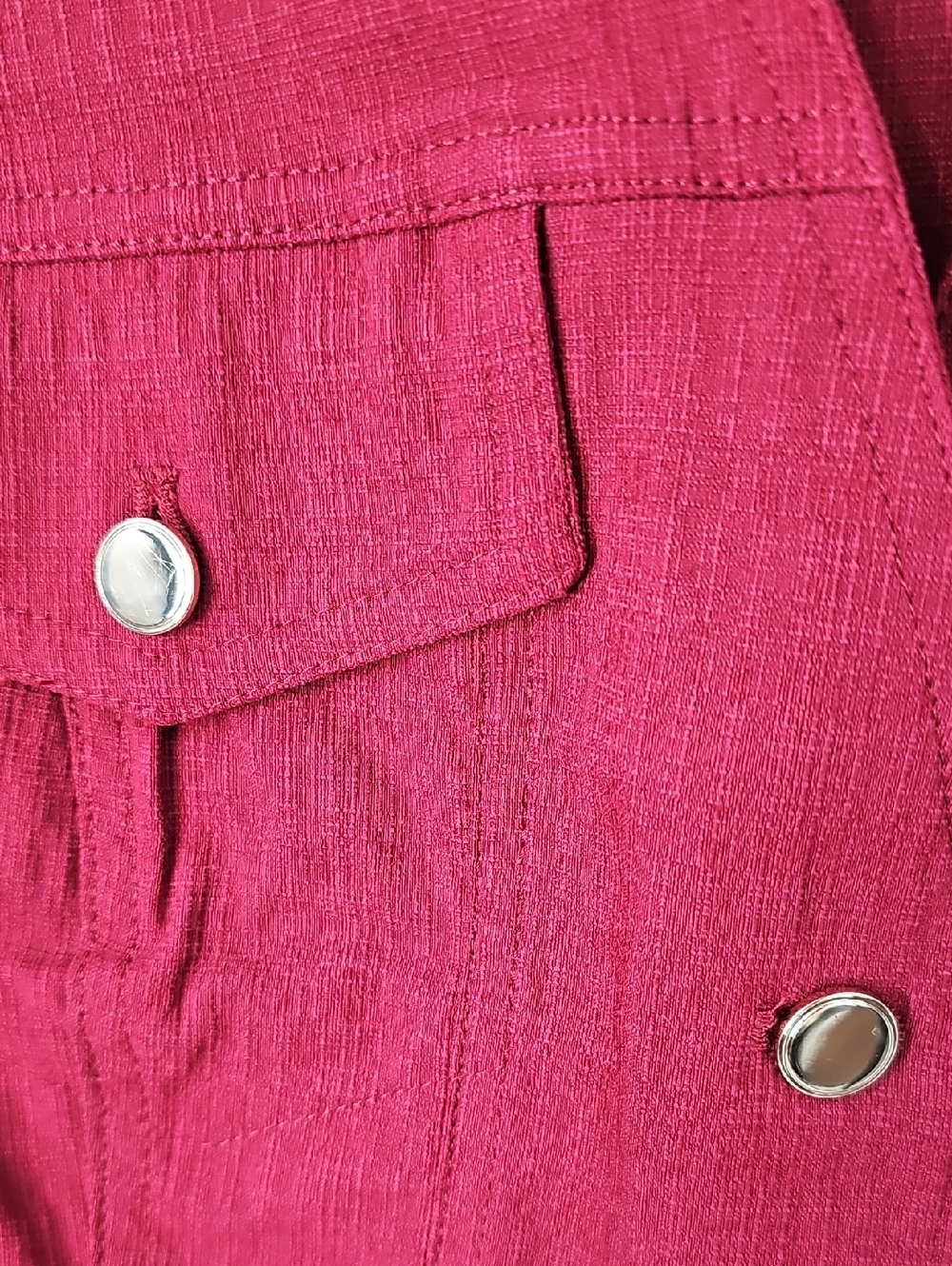 WHBM Outlet Sz:10 Maroon Stretch Vest w Gold Buttons 2 Front Pockets - Picture 6 of 10